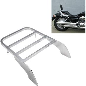 Newsmarts Motorcycle Chrome Sissy Bar Luggage Rack Bracket Fit for Honda Shadow Steed VLX 600 1999-2007 Spirit 750 2001-2008