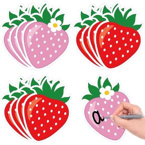 70PCS Strawberry Cutouts Birthday Bulletin Board Decorations Berry Sweet Wall Decals Paper-Cuts Strawberry Summer Fruit Baby Shower Party Supplies Favors for Nursery Middle School Classroom Door Decor