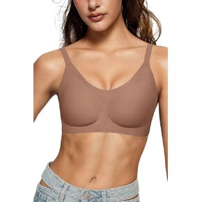 Vertvie Women's Seamless Wireless Bras No Underwire Smooth U Push Up Bra Full Coverage Bralettes Everyday Comfort T-Shirt Bra