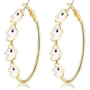 YAHPERN Halloween Thanksgiving Fall Christmas Earrings for Women Festive Holiday Hoop Earrings Costume Party Outfits Holiday Jewelry Gifts