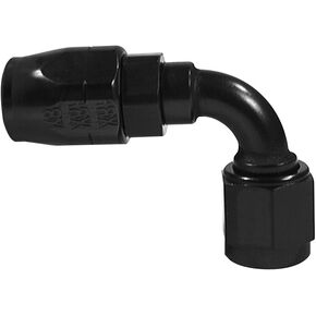 209006BB Size 6 Black 90 Degree Double Swivel Hose End