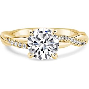 2.0ct Moissanite Engagement Ring,D Color VVS1 Clarity,8mm Round Brilliant Cut,4-Prong Twist Band 925 Sterling Silver Promise Ring