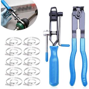 2 CV Boot Clamp Plier with 20PCS 304 Stainless Steel CV Boot Clamps,CV Axle Removal Tool,Hose Band Axle Pliers Car Banding Tool Kit,Dust Cover Clip Removal Pliers Repair Tool Accessories, Blue