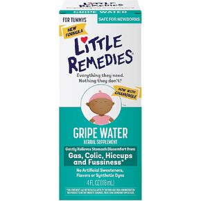 Herbal Supplement with Chamomile, Relieves Gas, Colic & Hiccups, Safe for Newborns, No Alcohol or Artificial Dyes | Little Remedies Gripe Water with Chamomile, Baby Gas Relief, 4 Fl Oz in Saudi Arabia