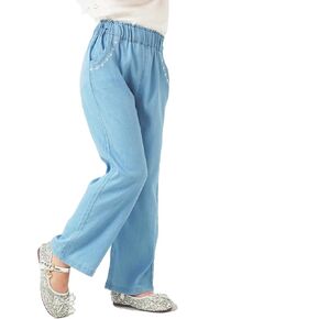 Girls Pants with Pockets Pull On Lightweight Bell Bottoms Straight Leg Baggy Leggings for Girls Flare School Pants