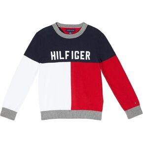Tommy Hilfiger Boy's Adaptive Hilfiger Flag Sweater With Velcro Closure