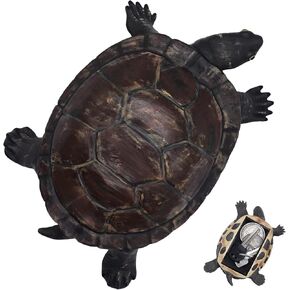 Spare Key Hider Turtle Shape Garden Decoration Safe Holder for Outdoor Yard Large Size Design (3.8×5.7×1.6 inchs)