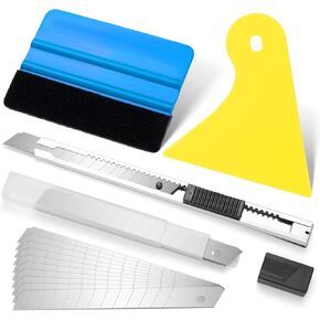 13Pcs Window Tint Kit, Vinyl Wrap Tool Kit, Window Tint Tools, Tint Kit Application Tools for Vinyl Films, Car Windows, Stained Glass Window Film, Wallpaper, Including Squeegees for Vinyl
