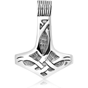 WithLoveSilver Sterling Silver 925 Celtic Axe Viking Amulet Hammer of Thor Mjolnir Pendant