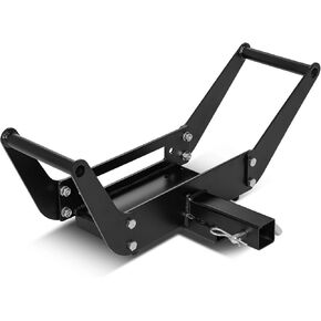 DNA MOTORING Cradle Winch Mount Mounting Plate Foldable for 2" Class IV Hitch Receivers, Up to 12,000Lbs Capacity, Powder Coated Steel, Tow-Mount