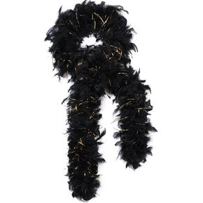 Black 50g Feather Boas - 2 Yards Boa Feathers for Party, Concert, Halloween, Christmas and Dancing Wedding(Black)