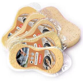 Jumbo Car Wash Sponges for Car Cleaning, Washing & Windows - 6 Pack of Coffee Color Car Sponges - Anti Scratch Technology - Perfect for Wheels, Windscreen & Bodywork (6)