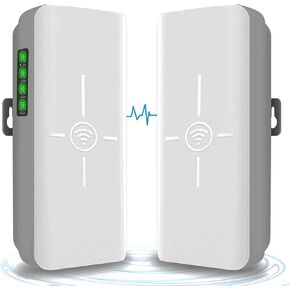 100Mbps Long Range Wireless Bridge, Wireless Outdoor CPE WiFi Bridge Point to Point Wireless Access Point 5.8G Internet Bridge WiFi Extender 3KM Transmission Distance for PTP/PTMP(Pre-Program) 2-Pack