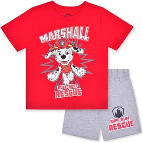 Paw Patrol Nickelodeon Boys Short Sleeve T-Shirt and Shorts 2 Piece Set for Toddlers and Big Kids
