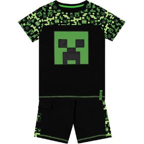 Minecraft Tshirt And Shorts Set | Creeper Boys Tshirts And Summer Shorts | Gamer Boys Summer Outfits
