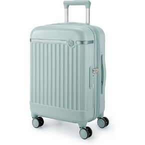 BAGSMART Carry On Luggage 22x14x9 معتمدة من شركة الطيران مع عجلات دوارة، حقائب السفر ذات الغلاف الصلب بنسبة 100% معتمدة من إدارة أمن المواصلات الأمريكية، 20 بوصة قابلة للتوسيع مع قفل TSA، أخضر بحري داكن