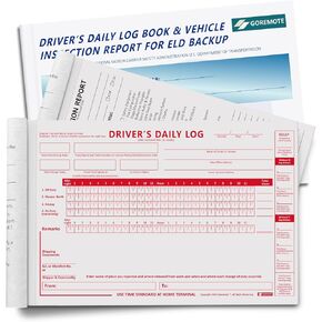 ELD Backup Driver Log Book with Detailed Drivers Vehicle Inspection Report & Daily Recap, 2-Ply Carbonless, 5.5" x 8.5", 16 Sets of Forms per Book, Paper Log Books for Truck Drivers, 5 Pack