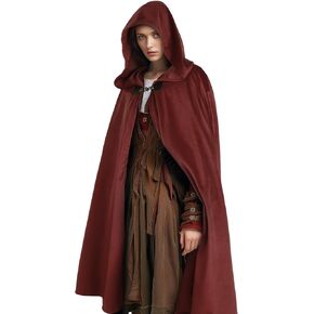 Renaissance Hooded Cloak Hobbit Halloween Costume Medieval Cosplay Wizard Witch Cape