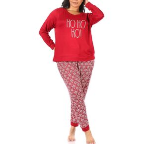 Rae Dunn Women’s Sleepwear, Long Sleeve Top and Joggers Lounge Sets for Women, Two Piece Matching Pajama Set for Women