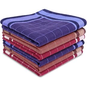 Zenssia Pure Cotton Men's Soft Handkerchiefs Assorted Color Pack of 6 Gift Set in Saudi Arabia