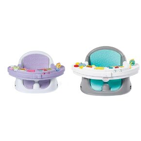 Infantino Music & Lights 3-in-1 Discovery Seat and Booster with Piano - Convertible Infant Activity, Feeding Seat and Table Booster, Lavender and Teal