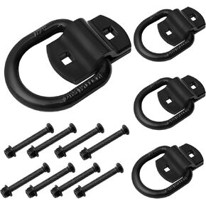 4PCS 1/2" Trailer Bolt-On Forged Tie Down D Rings Fit for Flated Trucks and Trailers
