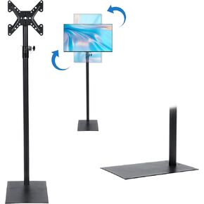 lesolar TV Floor Stand Tilting Free Standing TV Mount VESA Stand with Height Adjustable and 360 Degree Swivel Floor TV Stand for 12 to 43 inch TVs for Bedroom Living Room Corner