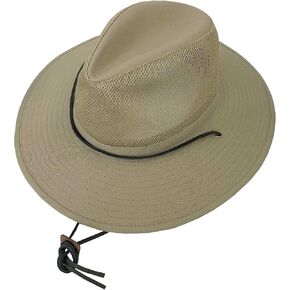Mens Solarweave Breezer Hat with Mesh Crown and Chincord