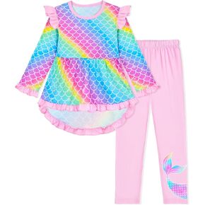 Toddler Kids Girls Clothes Set Stylish Ruffled Tops and Pants Clothing Sets 2 Piece Outfits Size 4-9