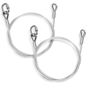 2Pcs Upgraded Lift Cable Replacement for Gorilla Lift Stainless Vinyl Coated Steel Cable with EZ Spring Clips Trailer Gate Assist