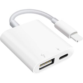 SUNTRSI USB Camera Adapter with Charging Port, Portable USB Female OTG Adapter Compatible for iPhone iPad, iPad to USB Adapter Plug and Play Support Card Reader