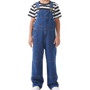 GRANDWISH Boys Bib Denim Overalls with Adjustable Straps, Kids Jean Overalls, Size 6-12