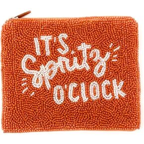 IT'S SPRITZ O'CLOCK Beaded Pouch Purse, Coin Purse, Coin Pouch, Small Wallets, Beaded Coin Purse, Small Pouch, Birthday Gifts, Gift Card Pouch, Bachelorette Gift, Bridal Gift