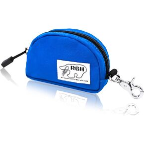 Rough Enough Small Coin Purse Pouch Card Holder Wallet with Zipper Clip on Buckle for Boys Teen Preppy Men in Blue Canvas