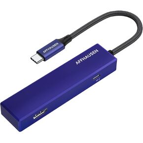 AFFHAUSEN USB-C Hub (7 in 1) HB01, with 4K UHD HDMI, USB-A 5 Gbps Data Port x 3, microSD and SD Card Reader and USB-C with 100W Power Delivery Port, for iPhone 15, iPad Pro, MacBook Pro, XPS and More