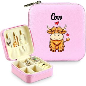 حقيبة مجوهرات السفر من BJDAMAI - صندوق مجوهرات للنساء، إكسسوارات أساسيات السفر، هدية سفر، مناسبة للخاتم والأقراط والقلائد وتخزين أحمر الشفاه! (مرآة بيضاء) in Kuwait