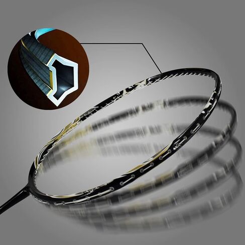 Senston - مجموعة مضارب كرة الريشة عالية الجودة للاعبين من ألياف الكربون - بما في ذلك حقيبة كرة الريشة/2 مضارب/2 مقبض in Kuwait