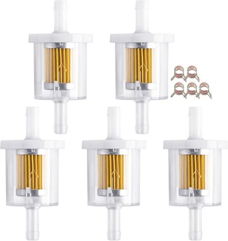 CHANGE MOORE Gas Inline Fuel Filters Compatible with Kawasaki Kohler Briggs & Stratton John 1/4 inch(6 Pcs with 6 Clamps) in Saudi Arabia