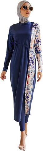 OBEEII Burkini Swimsuits for Women Full Coverage Long Sleeve Muslim Islamic Swimwear Burkini Bathing Suit with Hijab in Saudi Arabia
