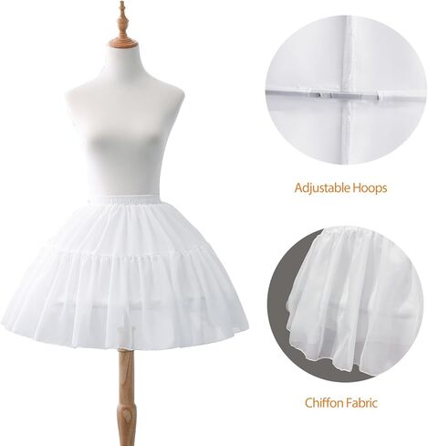لوليتا كرينولين ثوب نسائي نسائي بنات شيفون أبيض 2 أطواق ثوب نسائي قصير ياباني كوسبلاي كريونلاين حفلة موسيقية ثوب نسائي تنورة داخلية in Kuwait