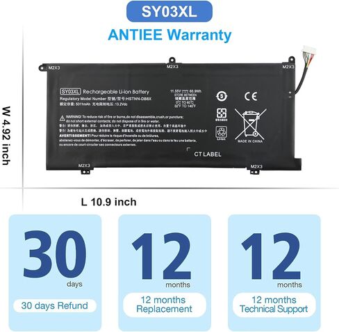 ANTIEE RE03XL Laptop Battery for HP ProBook 430 440 445 450 455R G6 430 440 445 450 G7 ZHAN 66 Pro 13 G2 14 G2 14 G3 15 G2 Series L32656-002 L32656-005 L32407-2C1 L32407-541 L32407-AC1 HSTNN-OB1C in Saudi Arabia