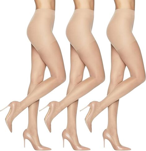 جوارب طويلة نسائية من L'eggs Energy 3-Pack Control علوية شفافة لأصابع القدم مقاومة للجري in Kuwait