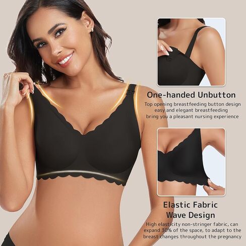 3 Pack Nursing Bras for Breastfeeding Seamless Wireless Maternity Bras for Pregnancy Soft Sleep Breastfeeding Bra in Saudi Arabia