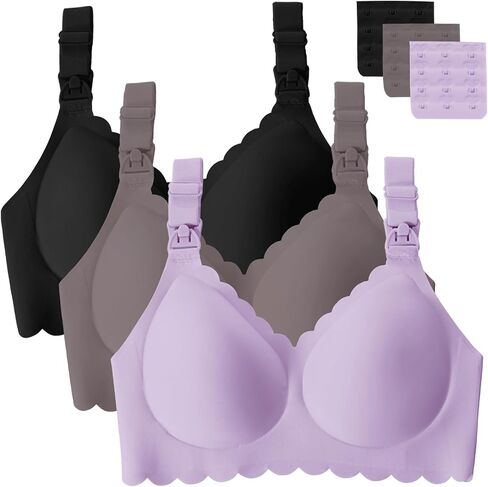 3 Pack Nursing Bras for Breastfeeding Seamless Wireless Maternity Bras for Pregnancy Soft Sleep Breastfeeding Bra in Saudi Arabia