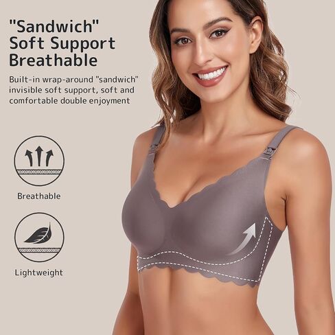 3 Pack Nursing Bras for Breastfeeding Seamless Wireless Maternity Bras for Pregnancy Soft Sleep Breastfeeding Bra in Saudi Arabia