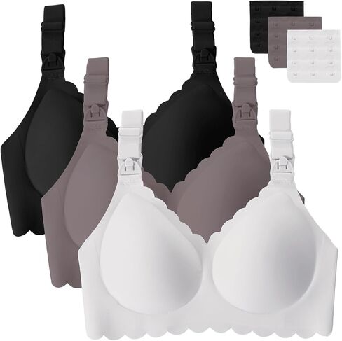 3 Pack Nursing Bras for Breastfeeding Seamless Wireless Maternity Bras for Pregnancy Soft Sleep Breastfeeding Bra in Saudi Arabia