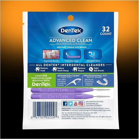 DenTek Easy Brush Interdental Cleaners, Mint, 16 Count in Kuwait
