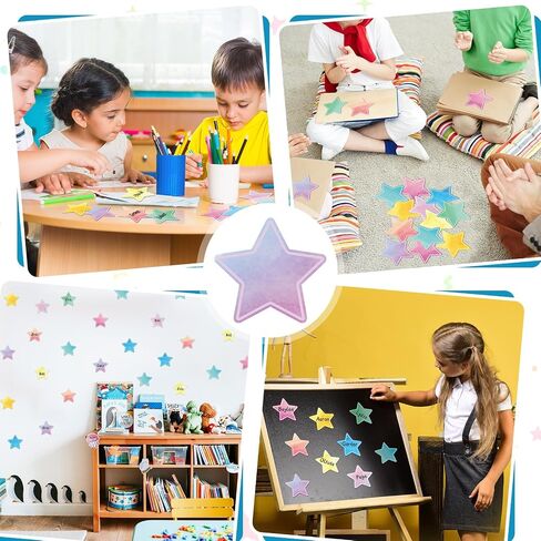 Geyee 108 Pcs Star Cutouts Watercolor Paper Star Cut Outs Assorted Color Star Die Cuts with Glue Points for Kids Teacher Student DIY Craft Projects Back to School Bulletin Board Decorations in Saudi Arabia