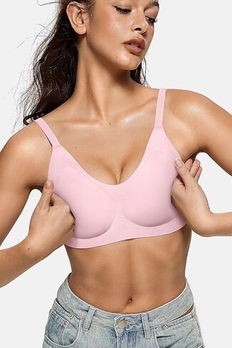 Vertvie Women's Seamless Wireless Bras No Underwire Smooth U Push Up Bra Full Coverage Bralettes Everyday Comfort T-Shirt Bra in Saudi Arabia