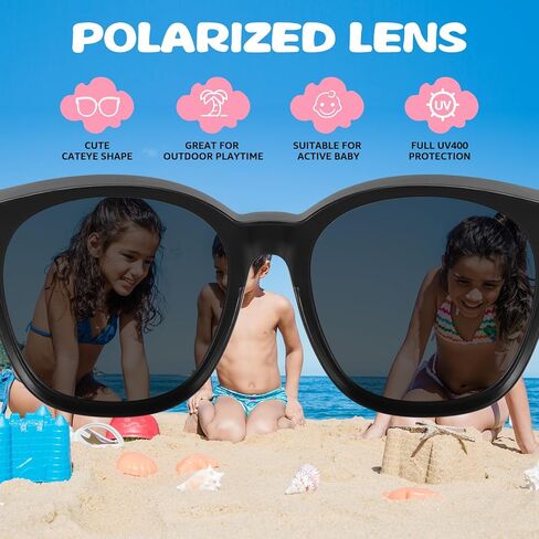 نظارات شمسية مستقطبة للأطفال من LVIOE تناسب أكثر من نظارات طبية للأعمار من 6 إلى 15 عامًا للفتيات والأولاد، ظلال مرنة للحماية من الأشعة فوق البنفسجية LS8152-3 in Kuwait